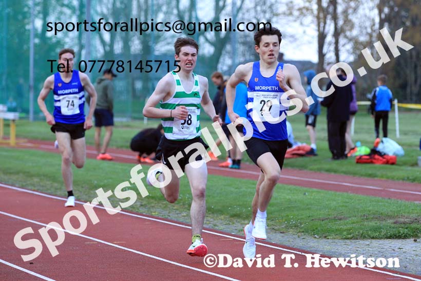 1500 metres, 2022 NEGP No. 1,  Monkton Stadium, April 20th, on a very cold night. Photo: David T. Hewitson/Sports for All Pics